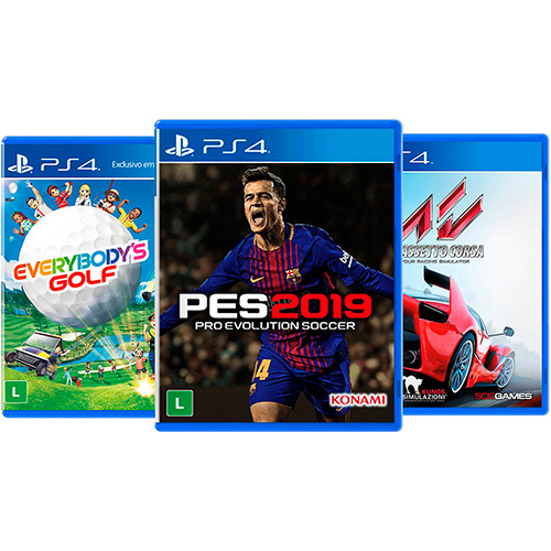 Game Pro Evolution Soccer 2019 + Game Asseto Corsa + Game Everybody