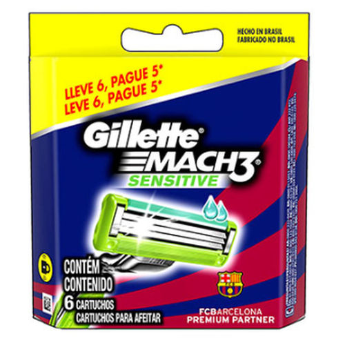 Gillette MACH3 Sensitive Leve 6 Pague 5 Kit Refil Barcelona é bom? Vale a pena?