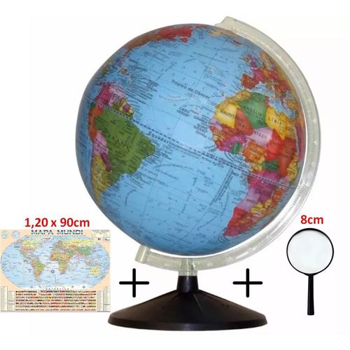 Globo Terrestre Político Studio 30cm Diâmetro com Mapa Mundi Gigante e Lupa 8 Cm é bom? Vale a pena?