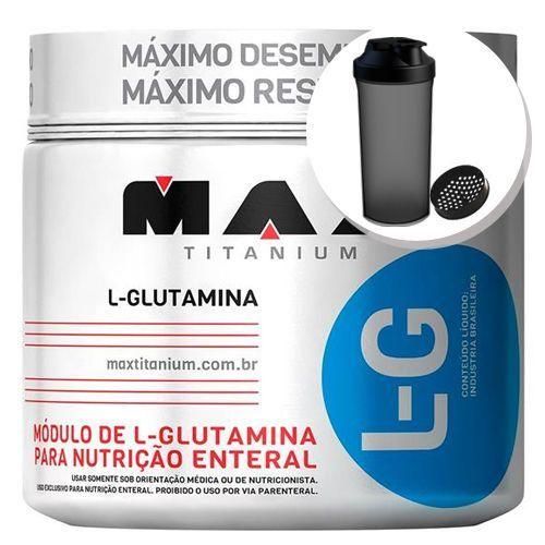 Glutamina L-g - 300g + Coqueteleira 600ml Preta - Max Titanium é bom? Vale a pena?