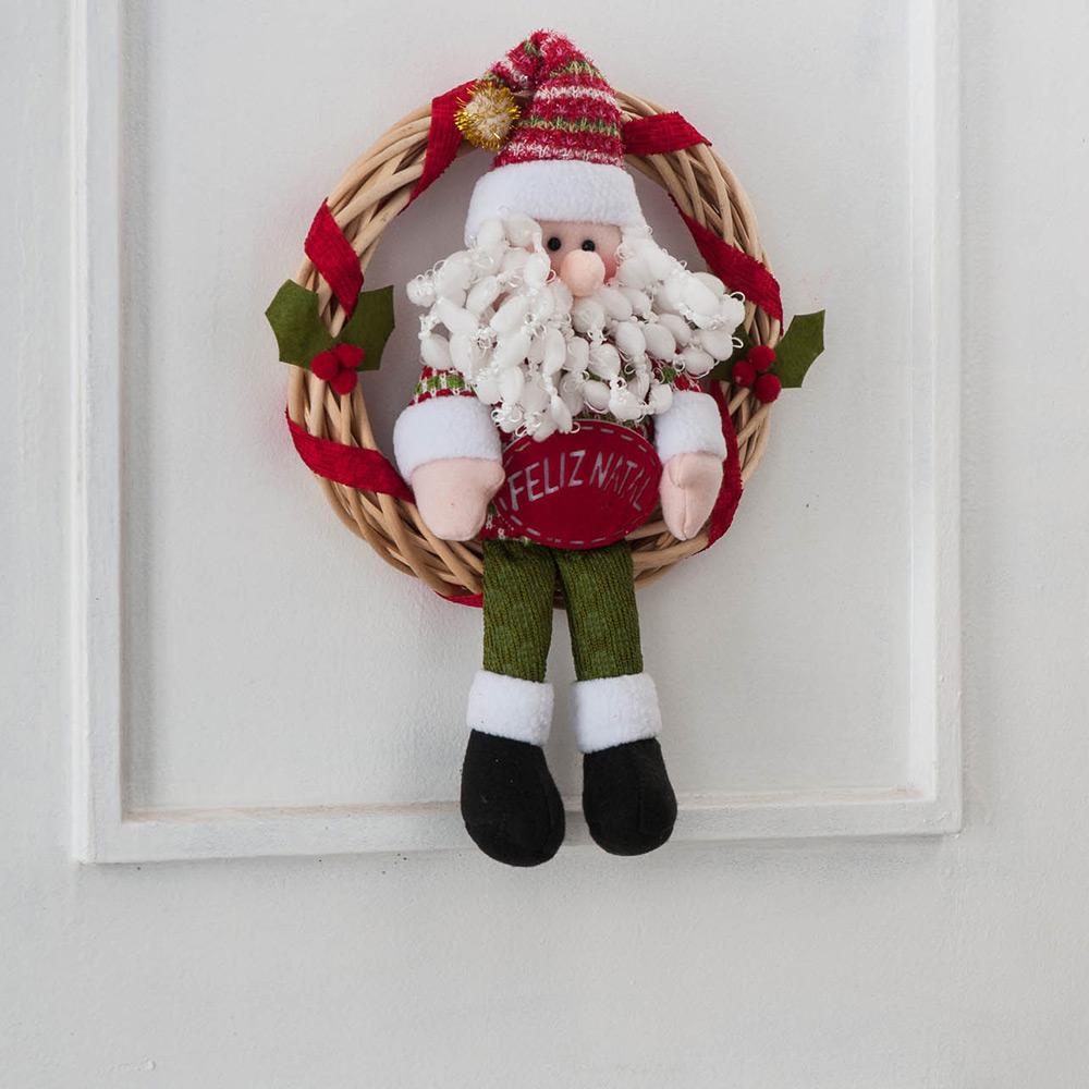 Guirlanda de Rattan com Boneco do Papai Noel 28cm - Orb Christmas é bom? Vale a pena?