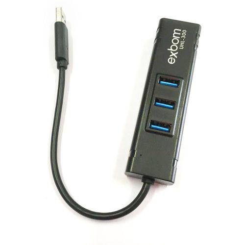 Hub USB 3 Portas 3.0 + Adaptador USB para Rj45 Placa de Rede Externa 10/100/1000 Mbps Exbom Uhl-300 é bom? Vale a pena?