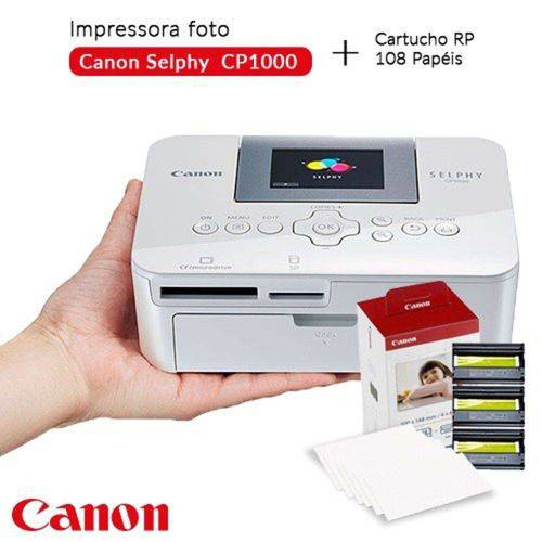Impressora Fotográfica Canon Portátil Selphy Cp1000 com Cartucho Rp-108 Papéis é bom? Vale a pena?