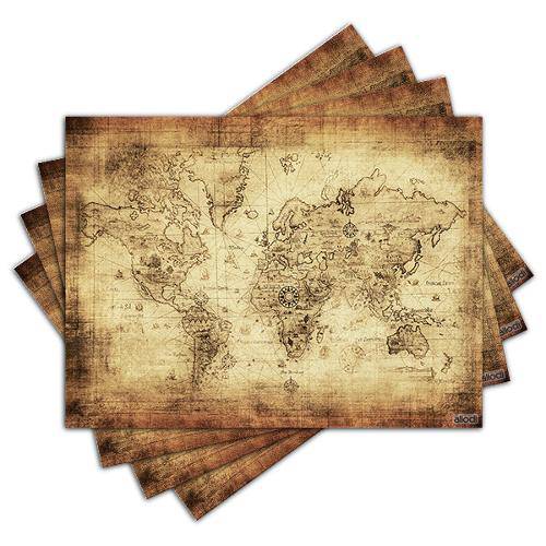 Jogo Americano - Mapa Mundi Vintage com 4 Peças - 343jo é bom? Vale a pena?