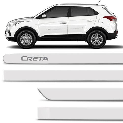 Jogo de Friso Lateral Hyundai Creta 2017 e 2018 4 Portas Tipo Borrachão Branco Polar com Grafia é bom? Vale a pena?