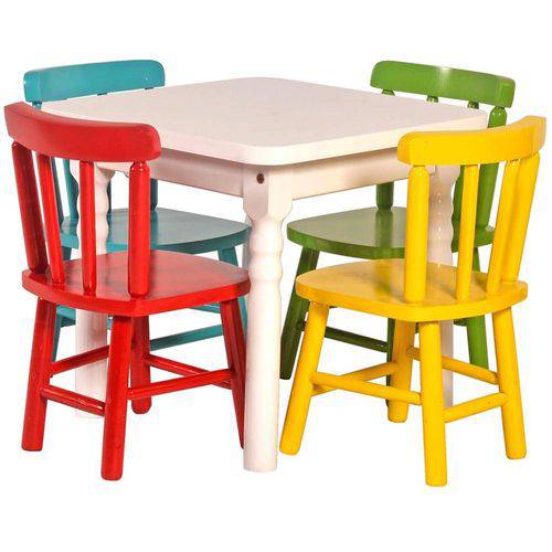 Jogo de Mesa Infantil com 4 Cadeiras Coloridas Disa Móveis é bom? Vale a pena?