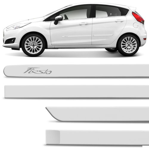 Jogo Friso Lateral Tipo Borrachão Ford New Fiesta 13 a 18 Branco Ártico 4 Portas Excelente Fixação é bom? Vale a pena?
