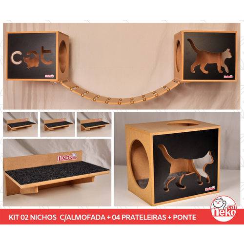 Kit 02 Nichos Gatos Almofada + Ponte + 04 Prat Fte Preta - Cat + Walk Cat - Cj 09 Pc é bom? Vale a pena?