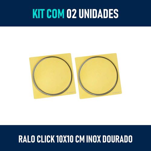 Kit 02 - Ralo Click Inteligente 10x10 Cm (inox Dourado) é bom? Vale a pena?
