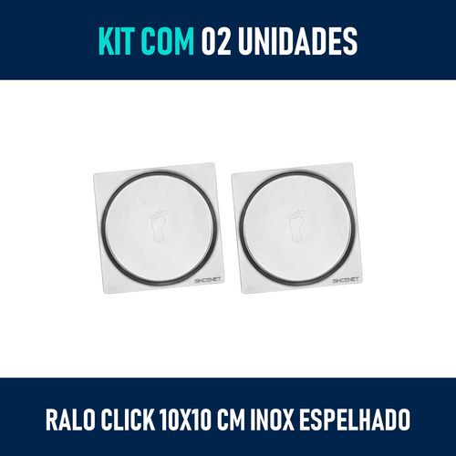Kit 02 - Ralo Click Inteligente 10x10 Cm (inox Espelhado) é bom? Vale a pena?