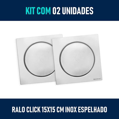 Kit 02 - Ralo Click Inteligente 15x15 Cm (inox Espelhado) é bom? Vale a pena?