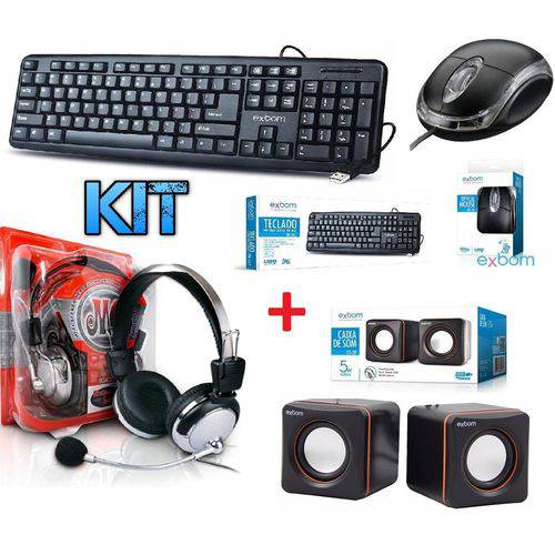 Kit 4 em 1 Teclado + Mouse Óptico + Caixa de Som + Fone Ouvido Headset com Microfone Pc Desktop é bom? Vale a pena?