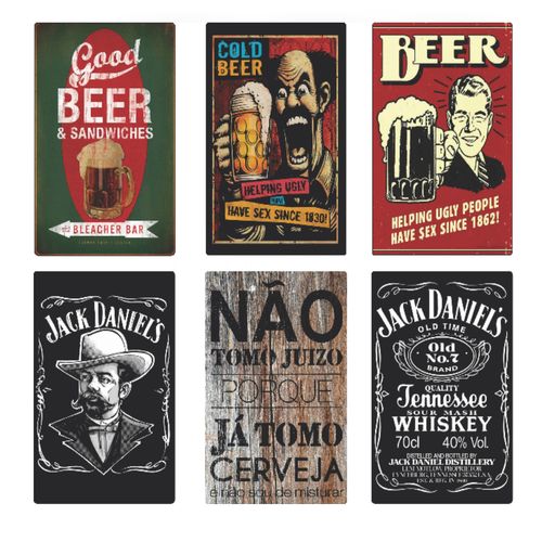 Kit 6 Placas Decorativas Cerveja Retrô Jack Daniels é bom? Vale a pena?