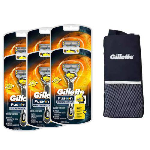Kit Aparelho de Barbear Gillette Fusion Proshield 6 Unidades + Porta Chuteira é bom? Vale a pena?