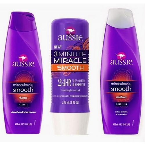 Kit Aussie Smooth Shampoo 400ml + Condicionador 400ml + 3 Minute Miracle 236ml é bom? Vale a pena?
