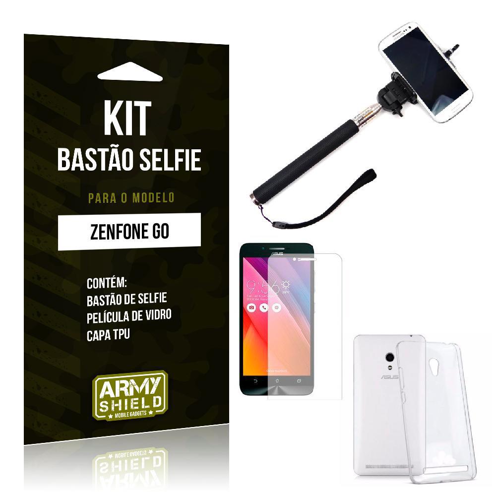 Kit Bastão Selfie Asus Zenfone Go Película De Vidro + Capa Tpu + Bastão Selfie -Armyshield é bom? Vale a pena?