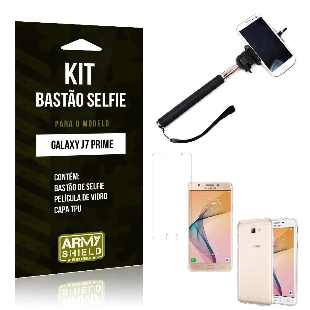Kit Bastão Selfie Samsung J7 Prime Película De Vidro + Capa Tpu + Bastão Selfie -Armyshield é bom? Vale a pena?