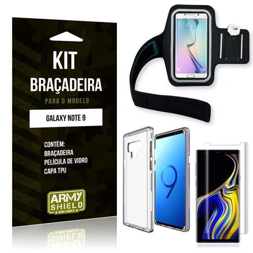Kit Braçadeira Samsung Galaxy Note 9 Braçadeira + Capa + Película de Vidro - Armyshield é bom? Vale a pena?