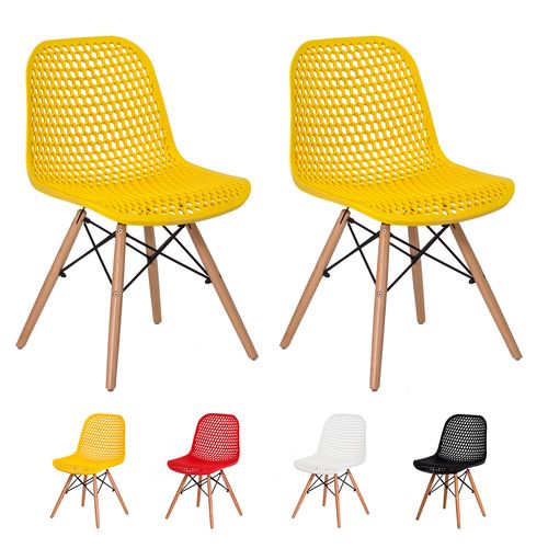 Kit 2 Cadeira Colméia Base Madeira Eiffel Eames Várias Cores - (amarela) é bom? Vale a pena?