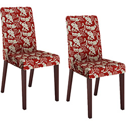 Kit 2 Cadeiras Olivenza 4128 Tabaco/Tecido Floral Vermelho - Madesa é bom? Vale a pena?