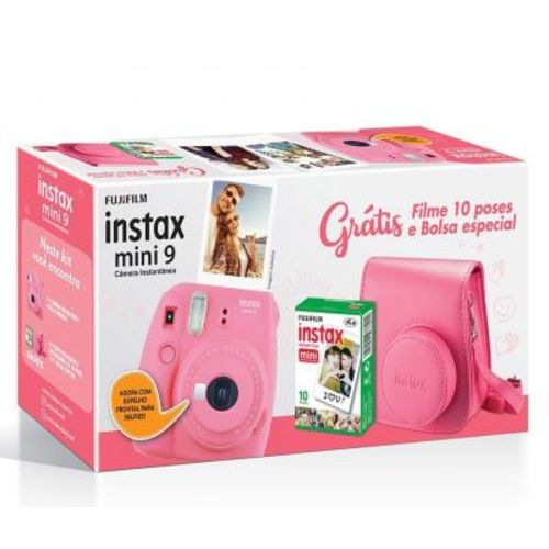 Kit Câmera Instantânea Fujifilm Instax Mini 9 Rosa Flamingo é bom? Vale a pena?