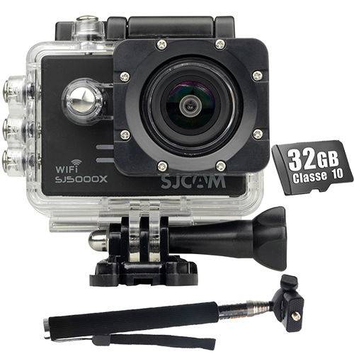 Kit Câmera SJ5000X Elite Wifi Sjcam Original + 32gb + Bastão Monopod 12.4mp Gyro HD 4k Full HD é bom? Vale a pena?
