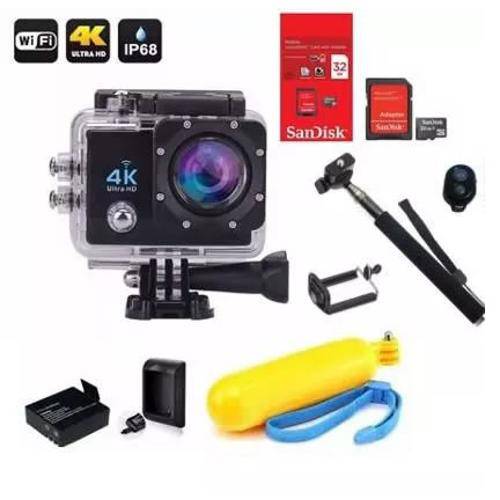 Kit Câmera Sports Go Cam 4k com Cartão Micros Sd, Bateria Extra, Carregador, Bastão Selfie e Bóia é bom? Vale a pena?