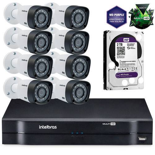 Kit Câmeras de Segurança Intelbras MultiHD Dvr 16c + 8 Câmeras 1010B G3 + HD Western Purple 2Tb é bom? Vale a pena?