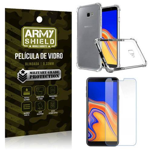 Kit Capa Anti Shock + Película Vidro Galaxy J4 Plus - Armyshield é bom? Vale a pena?