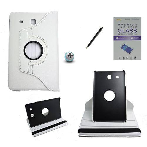 Kit Capa para Galaxy Tab e 9.6 T560/T561 Giratória 360 + Película de Vidro + Caneta Touch (Branco) é bom? Vale a pena?
