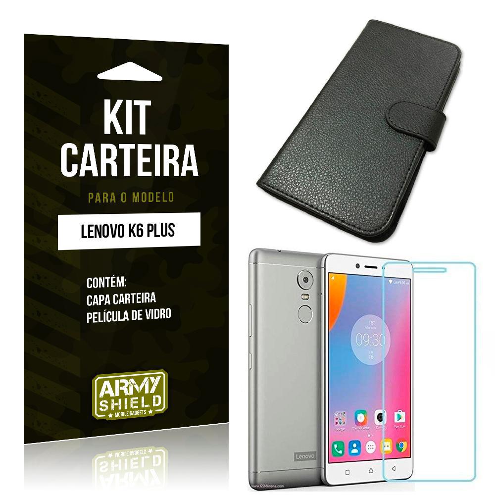 Kit Carteira Lenovo K6 Plus Película De Vidro + Capa Carteira -Armyshield é bom? Vale a pena?