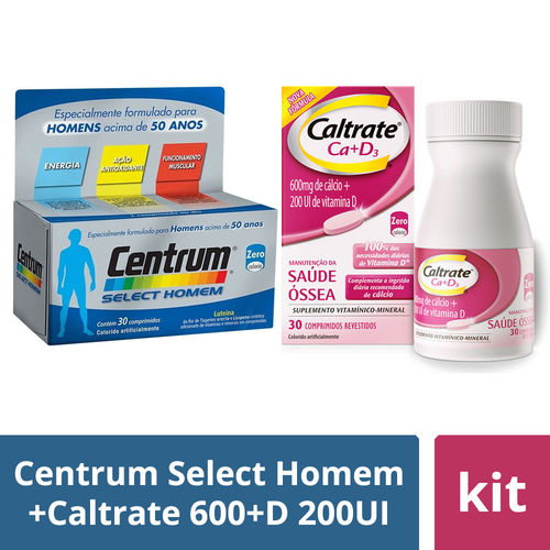 Kit Centrum Select Homem C/30 +cálcio Caltrate C/30 é bom? Vale a pena?