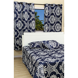 Kit Colcha Casal Boutis Bali Azul com 2 Porta Travesseiros + Cortina 180x240cm - Casa & Conforto é bom? Vale a pena?