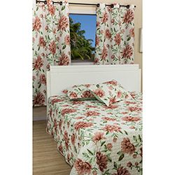 Kit Colcha Casal Boutis Brisa Floral com 2 Porta Travesseiros + Cortina 180x240cm - Casa & Conforto é bom? Vale a pena?
