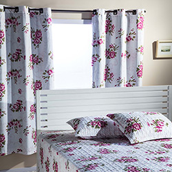Kit Colcha Queen Boutis Marselha Floral com 2 Porta-Travesseiros + Cortina (180x240cm) - Casa & Conforto é bom? Vale a pena?