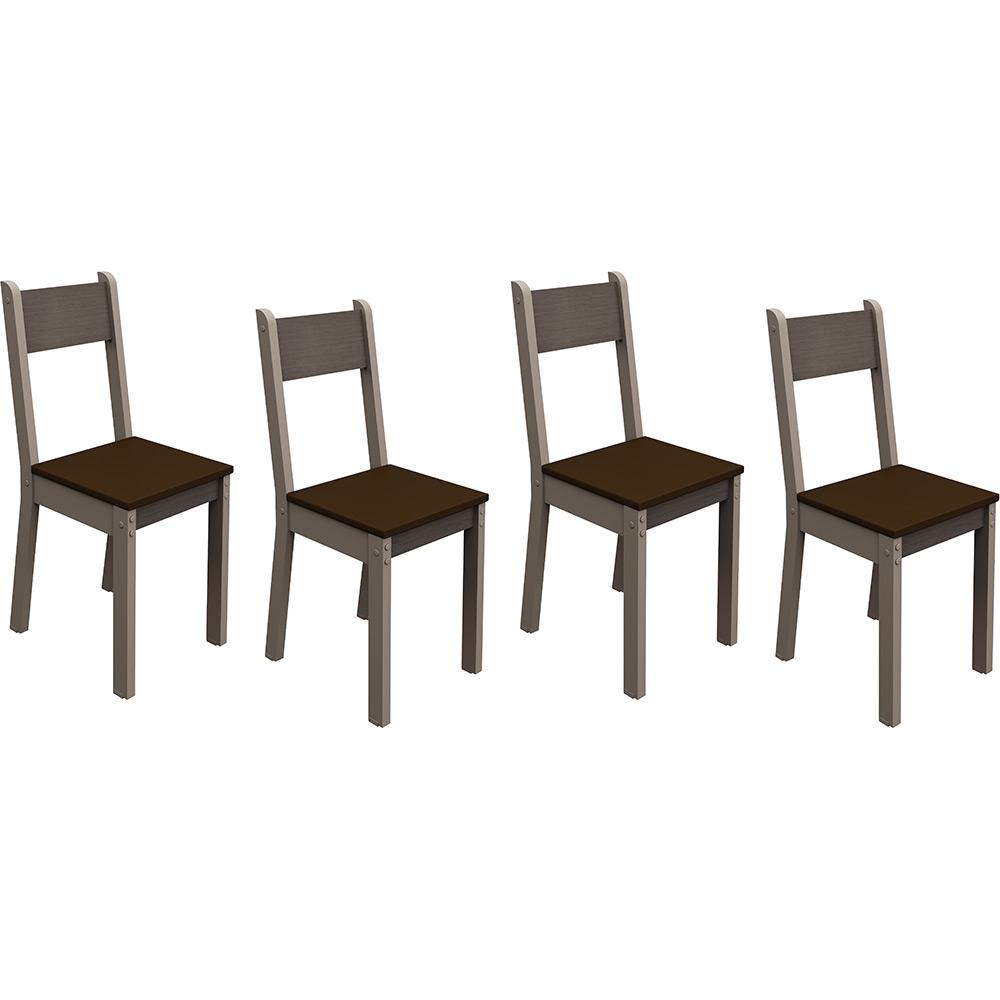 Kit com 4 Cadeiras de Jantar Maxi Crema/Amêndoa/Courino Marrom - Madesa é bom? Vale a pena?