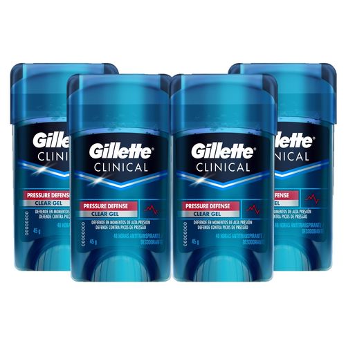 Kit com 4 Desodorantes Gillette Clinical Gel Pressure Defense 45g é bom? Vale a pena?