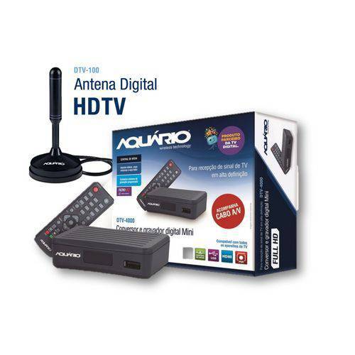 Kit Conversor Digital Aquario Dtv-4000 + Antena Interna e Hdmi Dtv-100 é bom? Vale a pena?