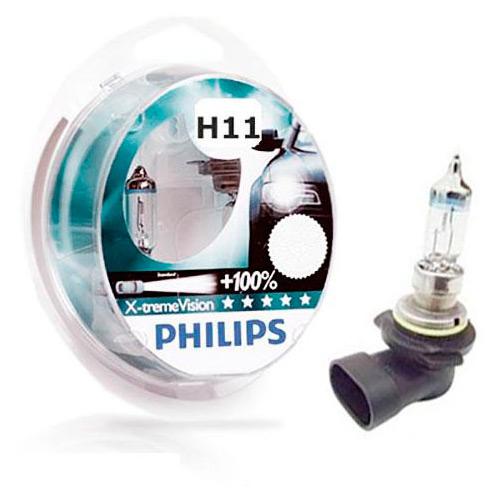 Kit da Lâmpada do Farol H11 X2 Xtreme Vision 100% Mais Luz 12V 55W Jogo - Philips é bom? Vale a pena?