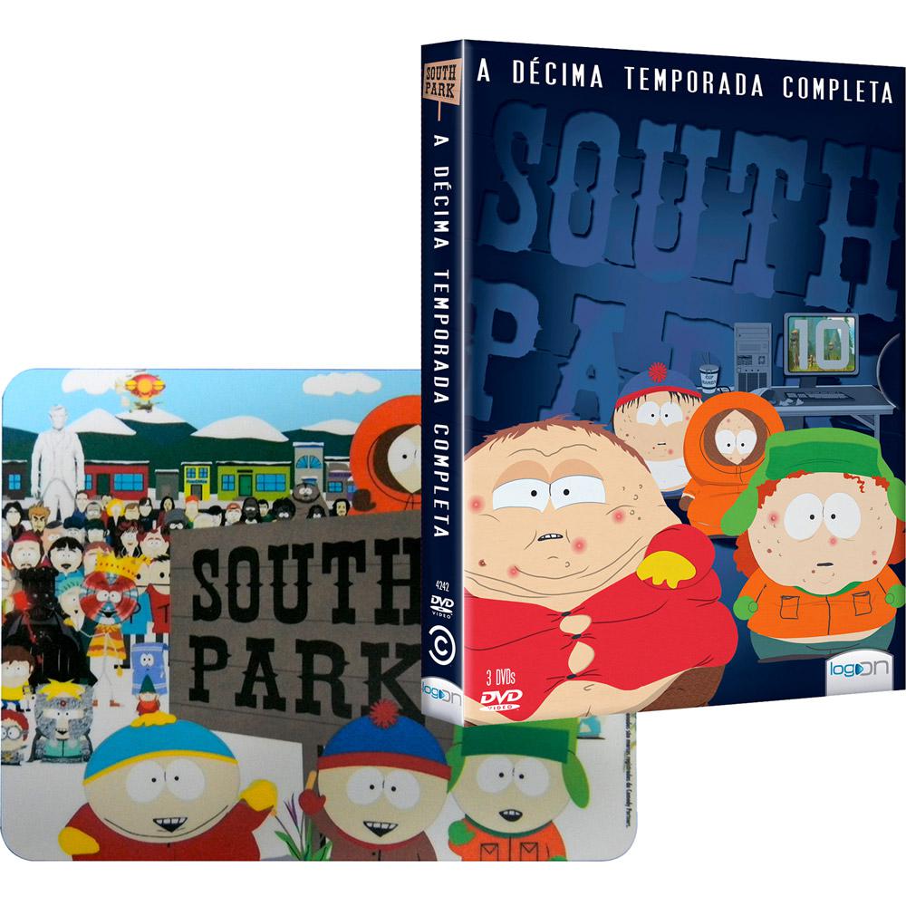 Kit Dvd South Park 10ª Temporada Completa 3 Discos Mouse Pad South Park E Bom Vale A Pena