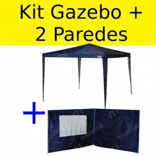 Kit Gazebo Tenda Base e Topo 3m X 3m Poliester Oxford Azul com 2 Paredes é bom? Vale a pena?