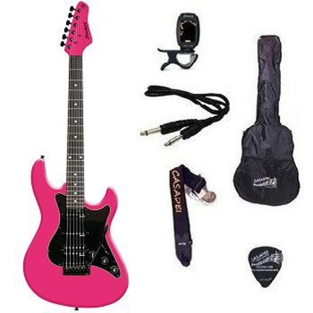 Kit Guitarra Strinberg Strato Egs267 + Afinador Digital + Acessórios - Rosa é bom? Vale a pena?