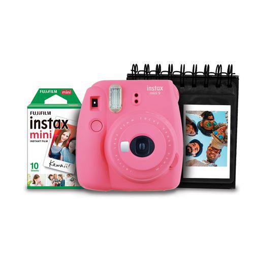 Kit Instax Mini 9 Rosa Flamingo com Porta Fotos + Pack 10 Poses é bom? Vale a pena?