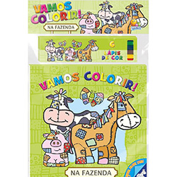 Kit - Livro + Lápis de Cor: na Fazenda - Coleção Vamos Colorir! é bom? Vale a pena?