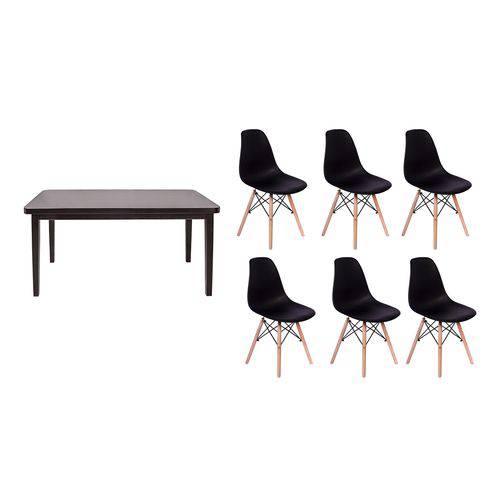 Kit Mesa de Jantar Holanda 160x80 Preta + 06 Cadeiras Charles Eames - Preta é bom? Vale a pena?