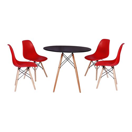 Kit Mesa Jantar Eiffel 120cm Preta + 4 Cadeiras Charles Eames - Vermelha é bom? Vale a pena?