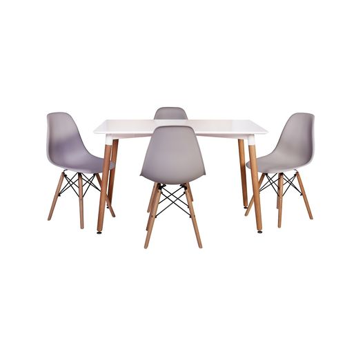 Kit Mesa Jantar Eiffel 120x80cm Branca + 4 Cadeiras Charles Eames - Cinza é bom? Vale a pena?