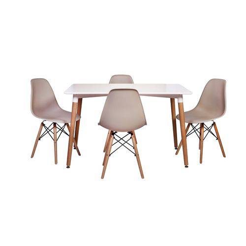Kit Mesa Jantar Eiffel 120x80cm Branca + 4 Cadeiras Charles Eames - Nude é bom? Vale a pena?