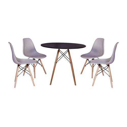Kit Mesa Jantar Eiffel 90cm Preta + 4 Cadeiras Charles Eames - Cinza é bom? Vale a pena?