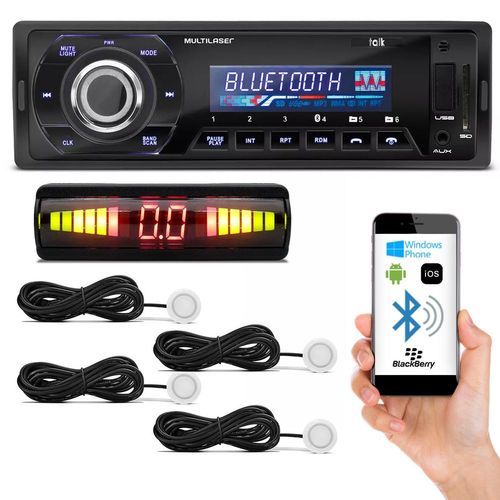 Kit MP3 Player Automotivo Multilaser Talk P3214 Bluetooth USB Sd + Sensor de Estacionamento Branco é bom? Vale a pena?